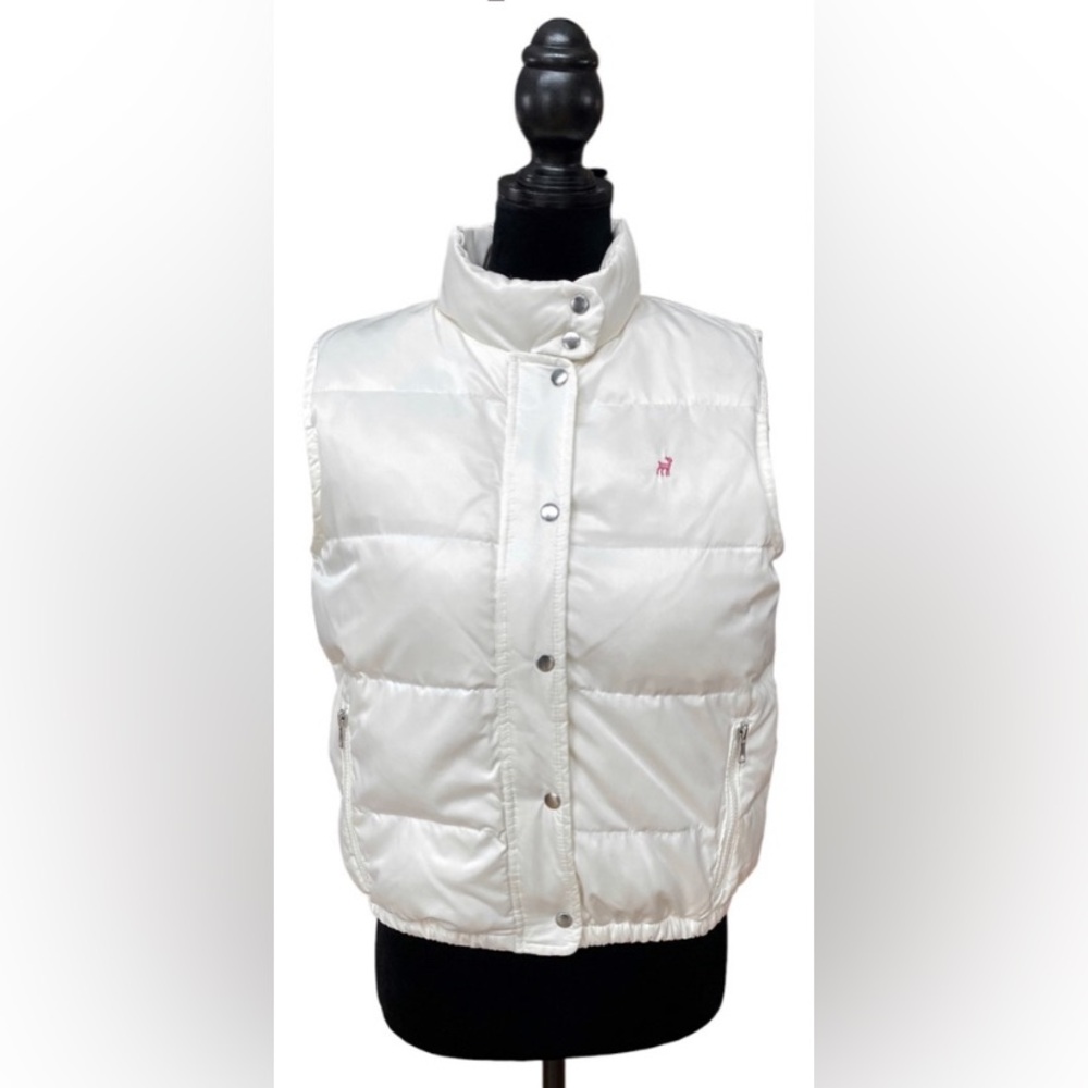 Old Navy: White Down Feather Puffer Vest
